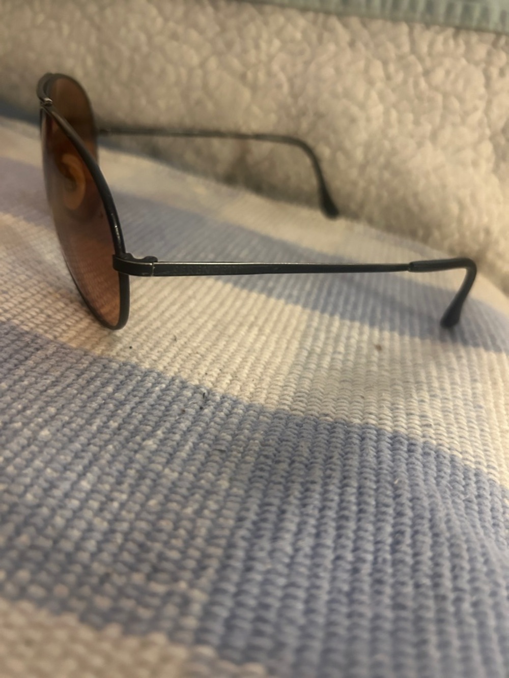 serengeti large aviators Thin-Frame Sunglasses in Black with Brown Lenses
